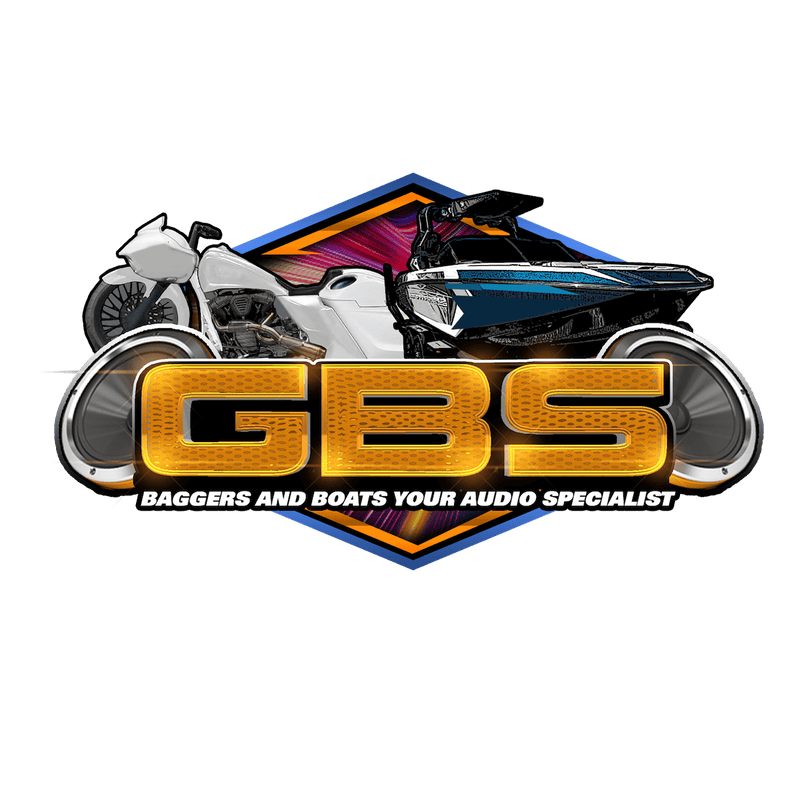 Garage Bagger Stereo logo for Harley-Davidson motorcycle audio sales installation and tuning