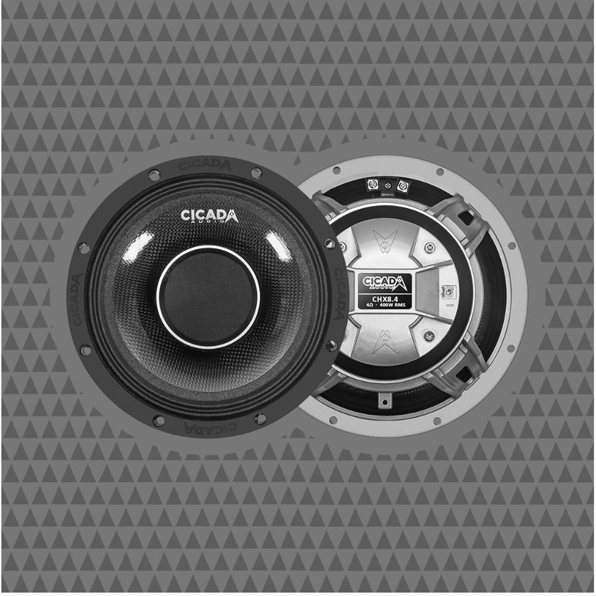 Cicada Audio CHX8 8 inch pro coaxial horn speaker pair for Harley bagger audio systems