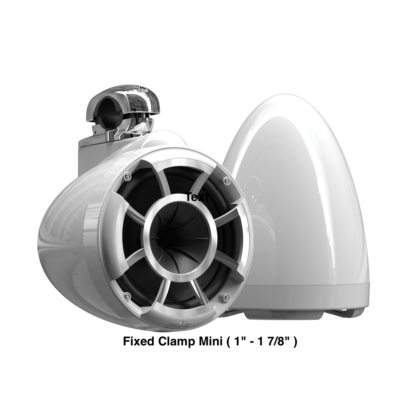 Wet Sounds Boat Wake Tower Speakers Fixed Clamp Mini ( 1" - 1 7/8" ) Wet Sounds REV8™ White V2 | Revolution Series 8" White Tower Speakers