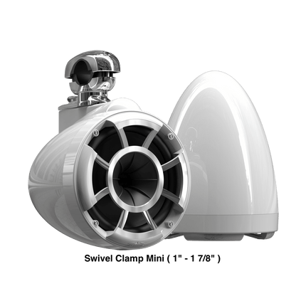 Wet Sounds Boat Wake Tower Speakers Swivel Clamp Mini ( 1" - 1 7/8" ) Wet Sounds REV8™ White V2 | Revolution Series 8" White Tower Speakers