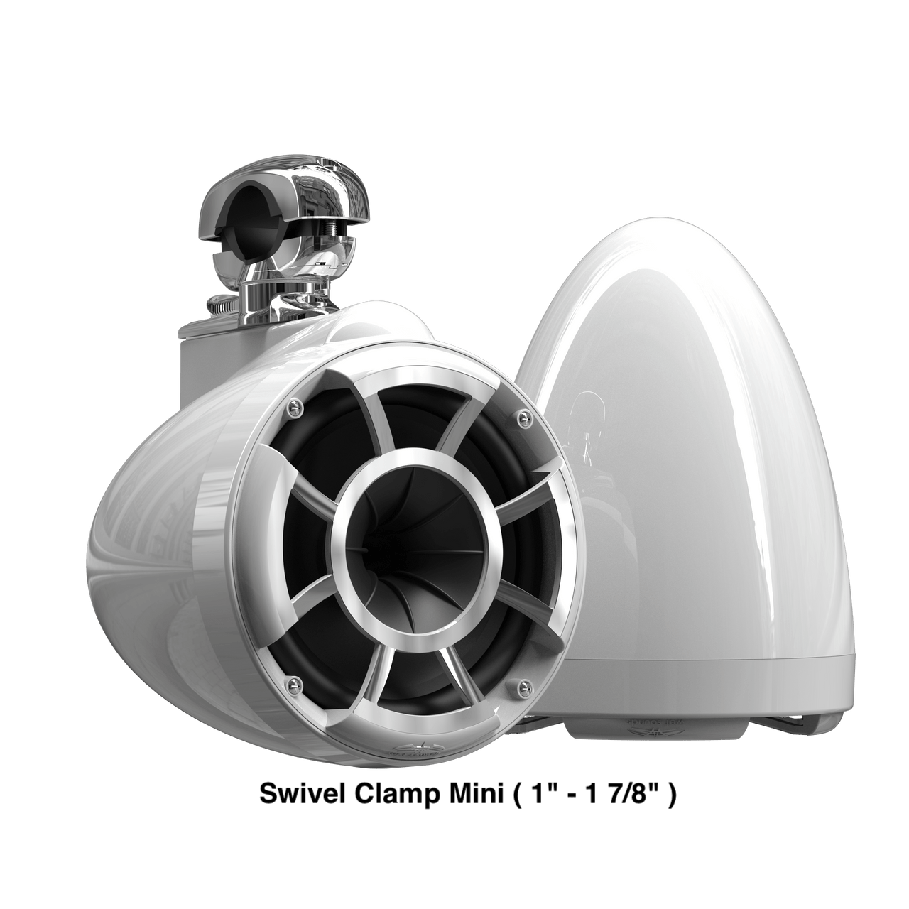 Wet Sounds Boat Wake Tower Speakers Swivel Clamp Mini ( 1" - 1 7/8" ) Wet Sounds  REV10™ White V2 | Revolution Series 10" White Tower Speakers