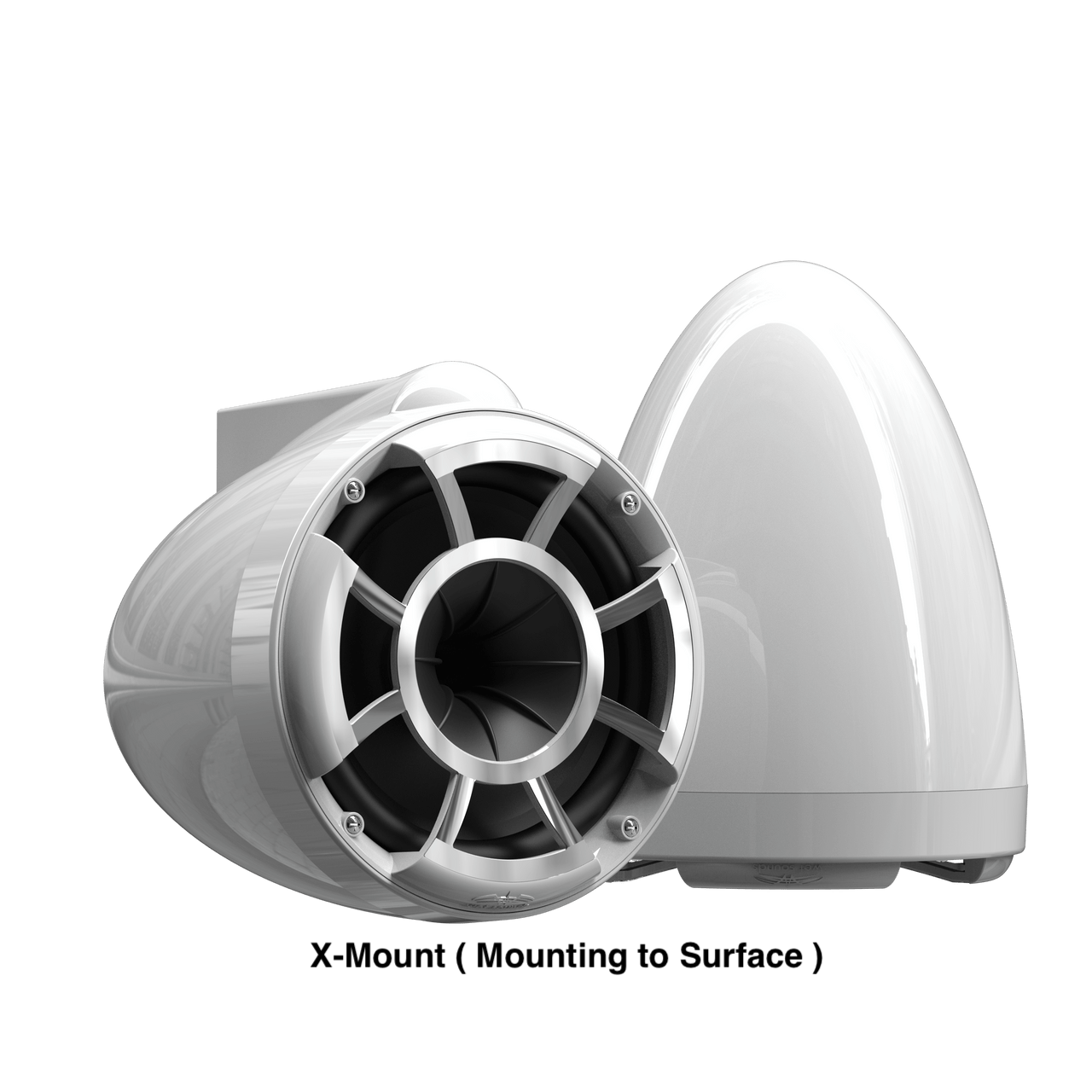 Wet Sounds Boat Wake Tower Speakers X-Mount ( Mounting to Surface ) Wet Sounds REV8™ White V2 | Revolution Series 8" White Tower Speakers