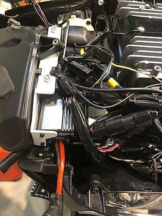 HogTunes AMP MOUNTING BRACKET - FLTR Side Plate-RM Amp Mounting Plate for Harley-Davidson motorcycle audio — side view