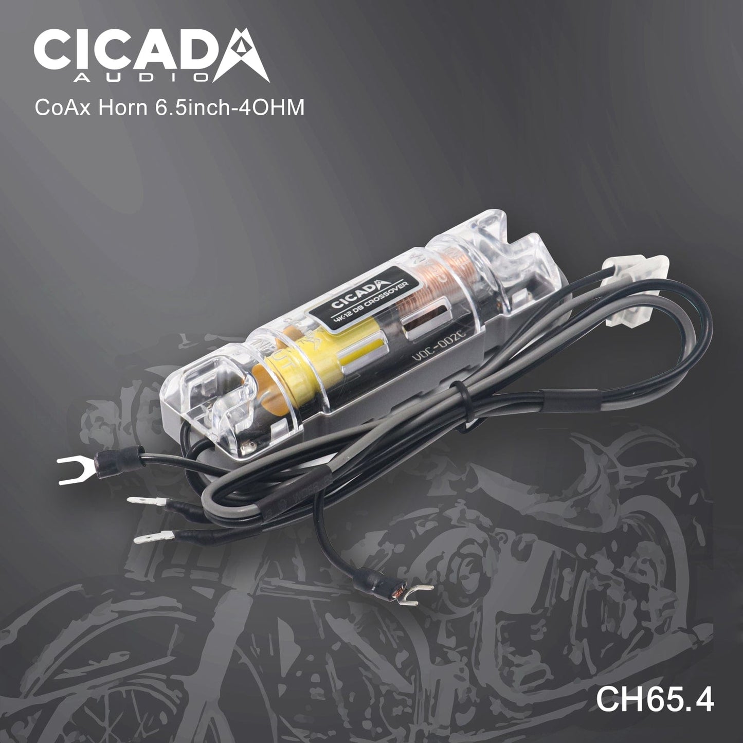 Cicada Audio CH65 crossover detail for high-output motorcycle speaker system