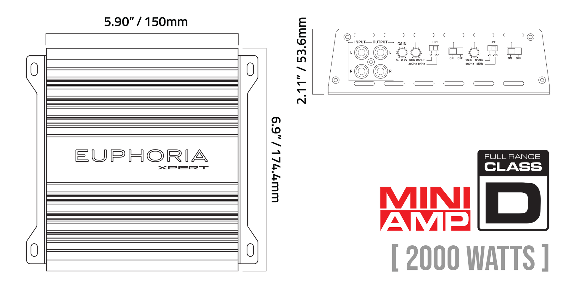 DB Drive Amplifiers DB Drive Euphoria XPERT EX2K 2000 watt mono amp