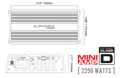 DB Drive Amplifiers DB Drive Euphoria XPERT EX4.5 2250 Watt Full Range Class D 5 Channel Amplifier