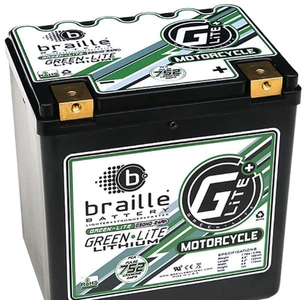 Braille Battery Battery No Braille G30H-GreenLite (Harley Davidson) Replacement Battery