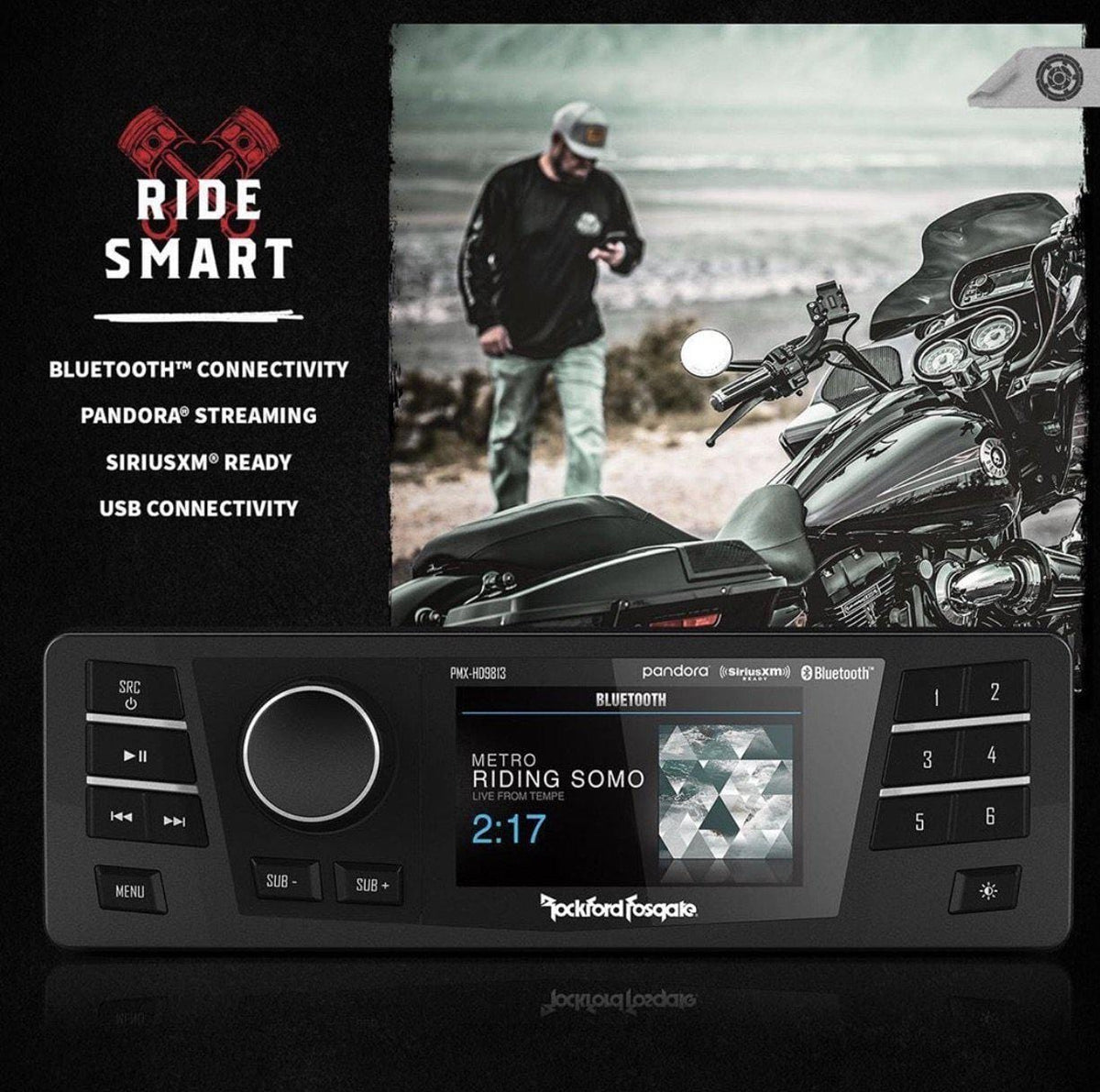 Rockford Fosgate Harley Davidson Plug and Play Radio Garage Bagger