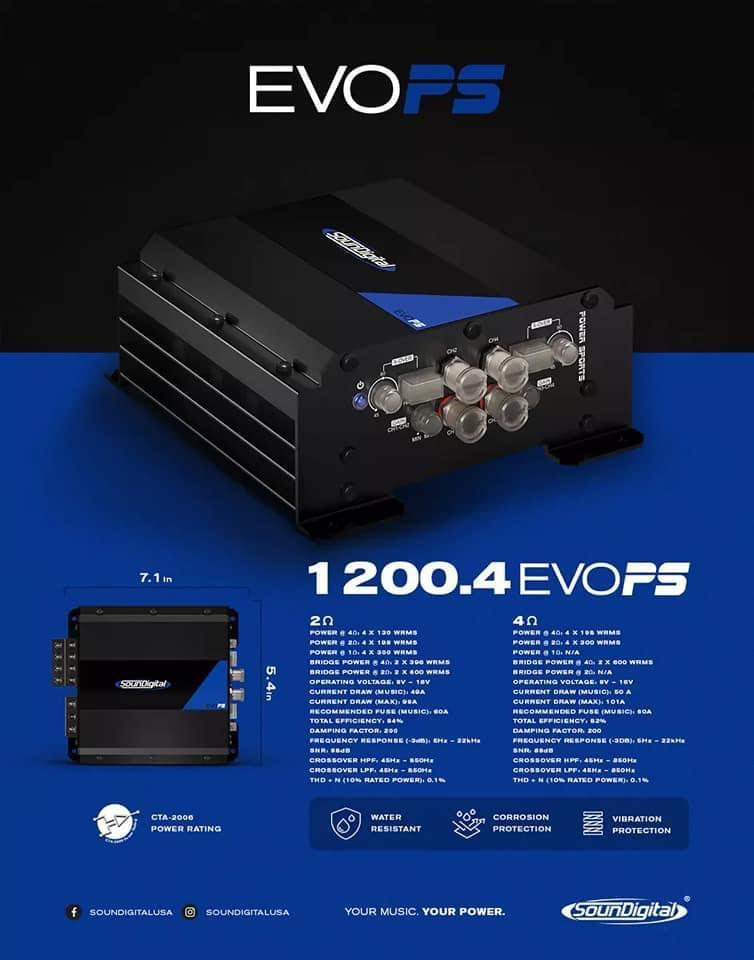 SounDigital EVOPS Amplifiers 2Ω SounDigital EVOPS 1200.4 - 2Ω or 4Ω